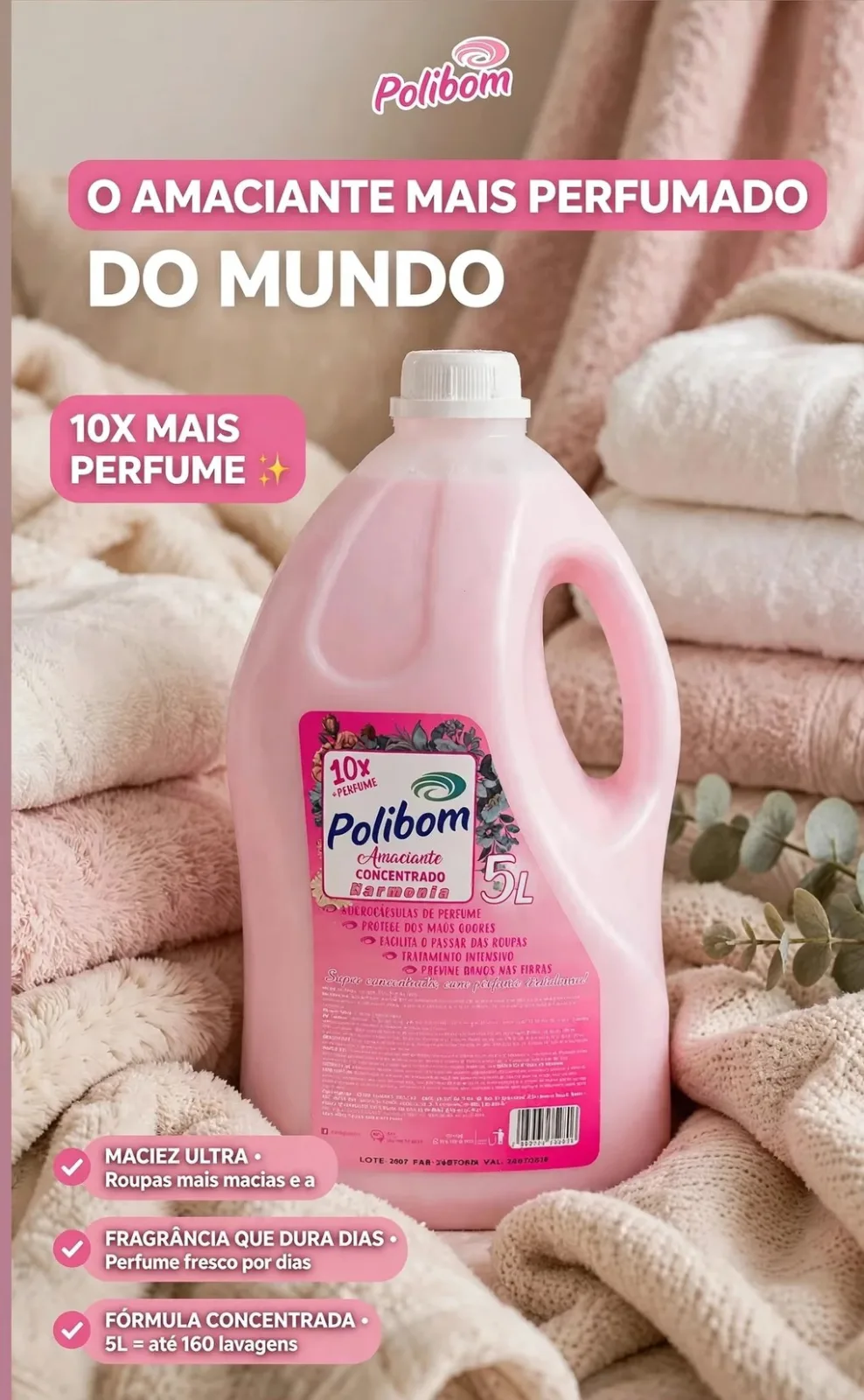 Amaciante concentrado harmonia 5lt